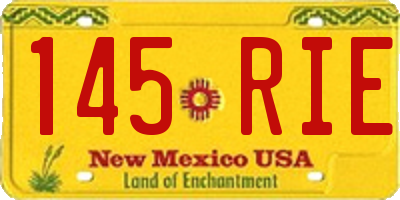 NM license plate 145RIE