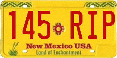 NM license plate 145RIP