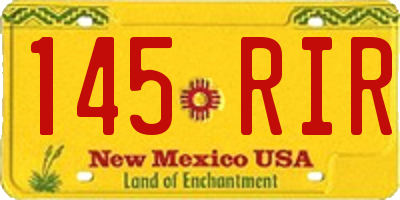 NM license plate 145RIR