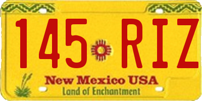 NM license plate 145RIZ