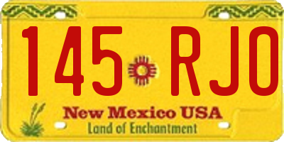 NM license plate 145RJO