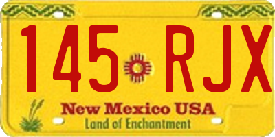 NM license plate 145RJX
