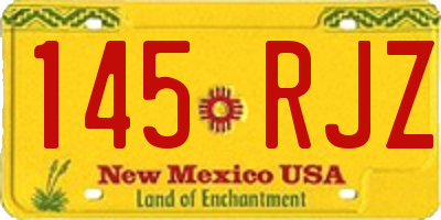 NM license plate 145RJZ