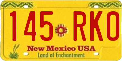 NM license plate 145RKO