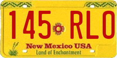 NM license plate 145RLO