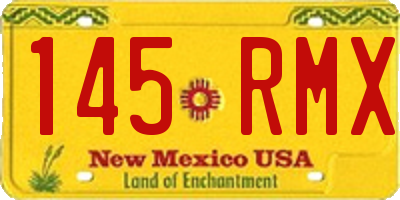 NM license plate 145RMX