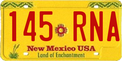 NM license plate 145RNA