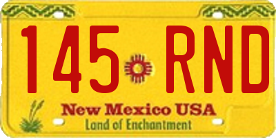 NM license plate 145RND