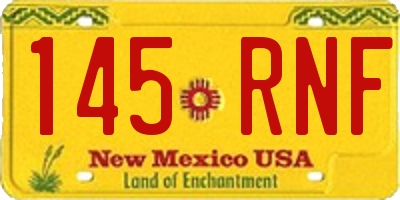 NM license plate 145RNF