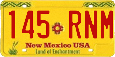 NM license plate 145RNM