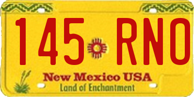 NM license plate 145RNO