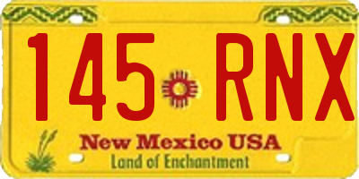 NM license plate 145RNX