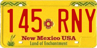 NM license plate 145RNY