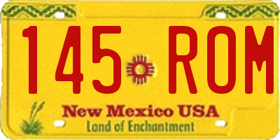 NM license plate 145ROM