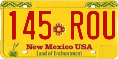 NM license plate 145ROU