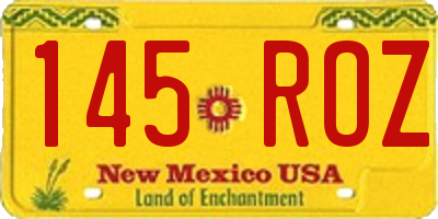 NM license plate 145ROZ