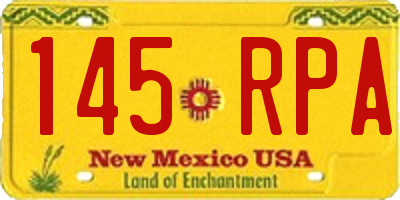 NM license plate 145RPA