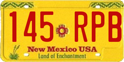 NM license plate 145RPB