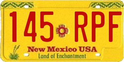 NM license plate 145RPF