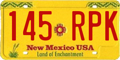 NM license plate 145RPK