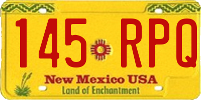 NM license plate 145RPQ