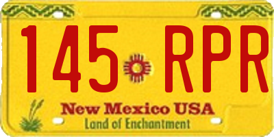 NM license plate 145RPR