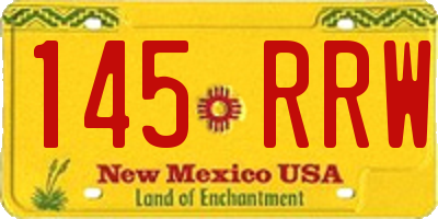 NM license plate 145RRW