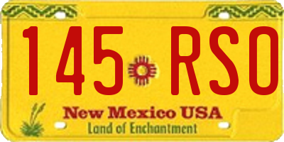 NM license plate 145RSO