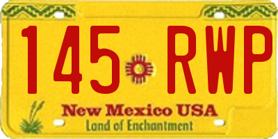 NM license plate 145RWP