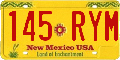 NM license plate 145RYM