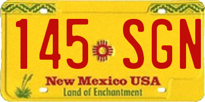 NM license plate 145SGN