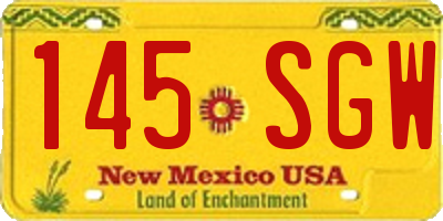 NM license plate 145SGW