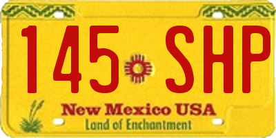NM license plate 145SHP