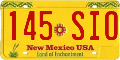 NM license plate 145SIO