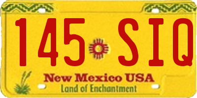 NM license plate 145SIQ