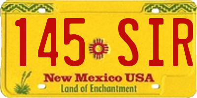 NM license plate 145SIR