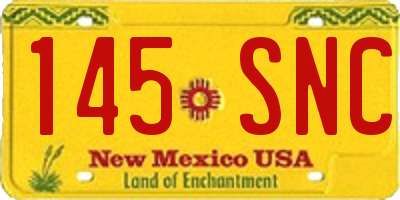 NM license plate 145SNC