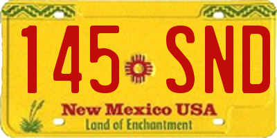 NM license plate 145SND