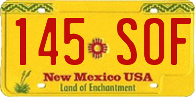 NM license plate 145SOF