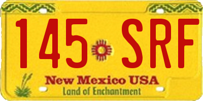 NM license plate 145SRF
