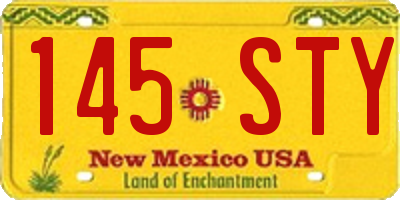 NM license plate 145STY