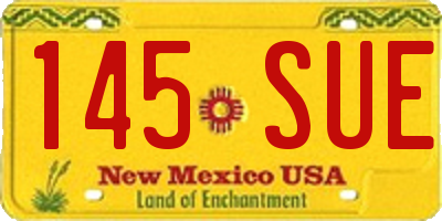 NM license plate 145SUE