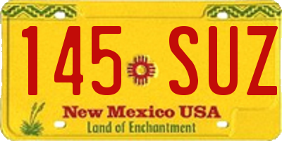 NM license plate 145SUZ