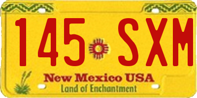 NM license plate 145SXM