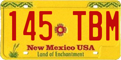 NM license plate 145TBM