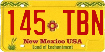 NM license plate 145TBN