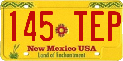 NM license plate 145TEP