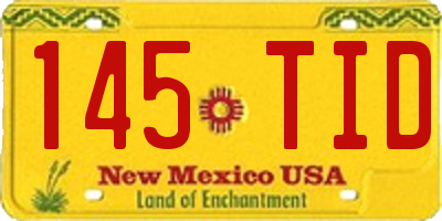 NM license plate 145TID