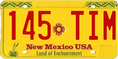NM license plate 145TIM