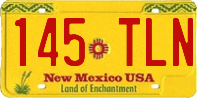 NM license plate 145TLN
